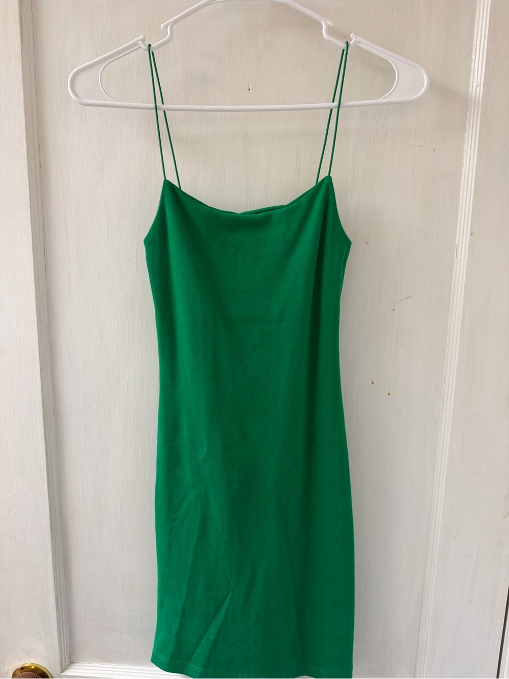 Zara Emerald Green Double-Spaghetti Slip Mini Dress